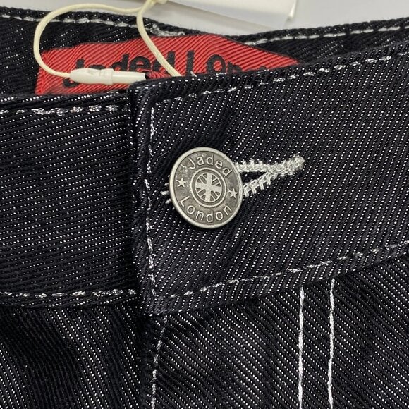 NEW JADED LONDON Men's Sapphire XL Colossus Wide Leg Jeans – Size 30 –Black/Pink - Picture 11 of 11